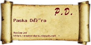 Paska Dóra névjegykártya